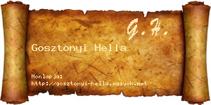 Gosztonyi Hella névjegykártya